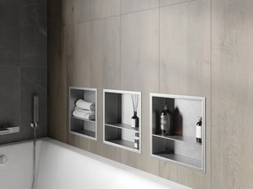 Mexen X-Wall-R półka wnękowa z kołnierzem i półką 30 x 30 cm, inox - 1910303010S