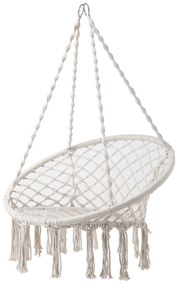 Fotel wiszący sznurowany Bocianie Gniazdo 50 / 70 x 123 cm ecru PATIO