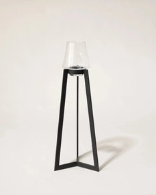 Świecznik ze szklanym kloszem Loft Glow mały 27x27x86 cm