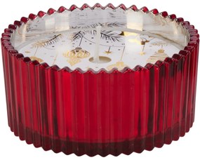 Świąteczna świeca w szklanym pojemniku, czerwony, 150 g, 10 x 5 cm