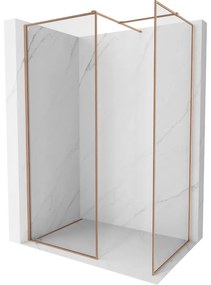 Mexen Kioto-XF ścianka prysznicowa Walk-in z ramką 110x110 cm, transparent 10 mm, miedź szczotkowana - 800-110-202-04-65-110-XF