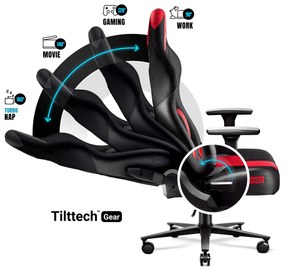 Materiałowy fotel gamingowy Diablo X-Player 2.0 King Size, karmazynowo-antracytowy
