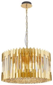 Żyrandol na łańcuchu RITZ 12xE14/40W/230V śr. 54 cm złoty