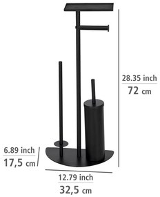 Czarny stalowy stojak na papier toaletowy ze szczotką Cosenza – Wenko