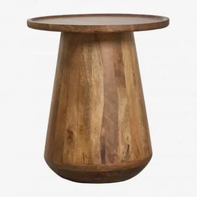 Stolik Nocny Ø50 Cm Z Drewna Mango Naiara Drewno Mango - Sklum