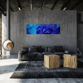 Obraz niebieskiej róży (170x50 cm)