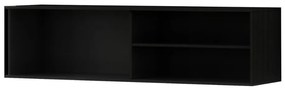 Szafka TV wisząca MEORATI 150x40 cm, czarna/dąb artisan