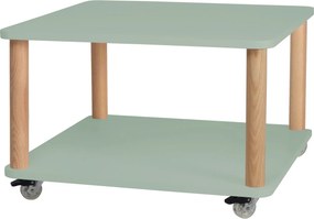 Kwadratowy stolik kawowy na kółkach Ashme z kolorowym blatem 64x64 cm