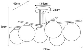 Bursztynowa nowoczesna duża lampa sufitowa - A218-Ekta