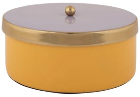 Żółty metalowy pojemnik dekoracyjny ø 16x6 cm Double Funky – PT LIVING
