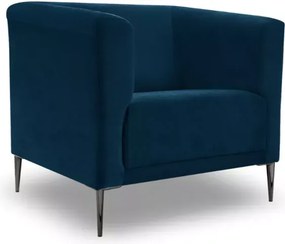 Fotel Vilano 1-osobowy welurowy z ozdobnym oparciem na metalowych nóżkach – nowoczesny design