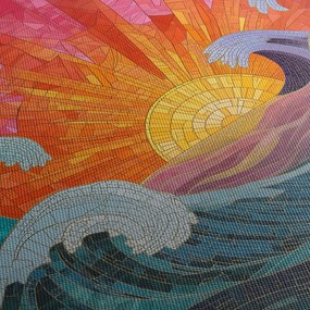Obraz - Mozaika fal (170x50 cm)