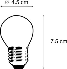 Zestaw 5 żarówek LED Filament Globe E27, ściemnialne, 3W, 250lm, 2700K