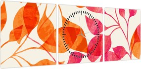 Obraz - Liście pomarańczy (z zegarem) (90x30 cm)