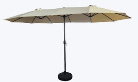 Podwójny parasol ogrodowy TILIA w kolorze beżowym waga 12,3 kg wymiary 460x270x245 cm