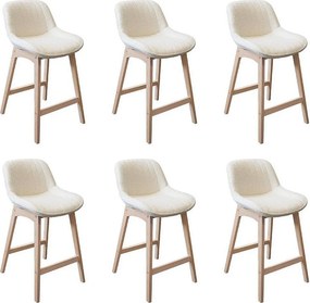 Komplet krzeseł wyspowych/barowych dąb MILK 65 cm