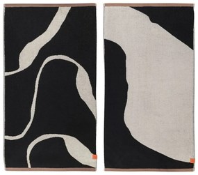 Czarno-białe ręczniki z bawełny organicznej zestaw 2 szt. 50x90 cm Nova Arte – Mette Ditmer Denmark