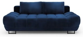 Granatowa 3-osobowa sofa rozkładana z aksamitnym obiciem Windsor & Co Sofas Cirrus