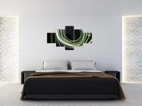 Obraz zielonych kresek (125x70 cm)