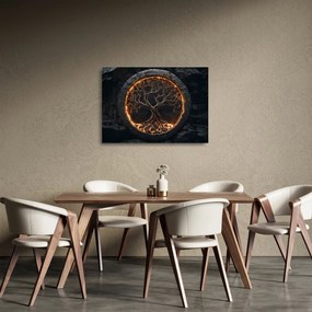 Obraz na szkle – Drzewo życia w lawie I. (70x50 cm)