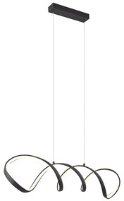 Designerska lampa wisząca czarna 100 cm z LED z 3-stopniową regulacją ściemniania - WokkelDesignerski Oswietlenie wewnetrzne