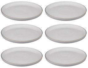Talerze obiadowe porcelanowe SUBLIMA, złota obwódka, 6 sztuk x Ø 27 cm