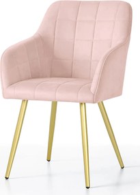 Zestaw 6 różowych krzeseł welurowych w stylu glamour Z3-T59