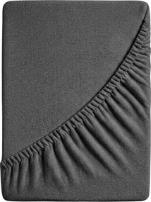 PrzytulneMieszkanie.pl Prześcieradło frotte ciemnoszare 90 x 200 cm