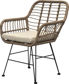 Zestaw ogrodowy Autronic 1+2, metal, poliratan, naturalny, AZ-F1208 NAT