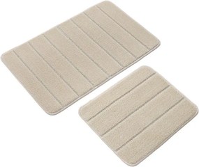 Kremowe dywaniki łazienkowe zestaw 2 szt. 50x80 cm Yeni Cizgli – Foutastic