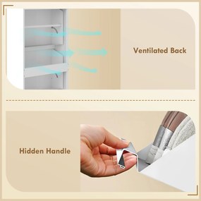 HOMCOM Metalowa szafka na buty z 3 uchylnymi półkami, wąska szafka na buty montowana na ścianie, na 6 par butów, biała | Aosom PL