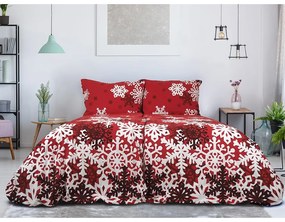 B.E.S. Petrovice Flanelowa pościel Czerwona zimowabajka, 140 x 200 cm, 70 x 90 cm