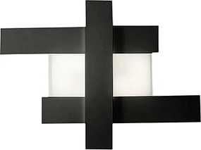 Kinkiet LED 30W w kolorze czarnym, nowoczesny design - geometryczna konstrukcja stalowa, ciepłe światło 3000K, 2620 lm, szerokość 65,5 cm, IP20