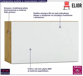 Szafka na okap 60 cm dąb artisan + popiel M2-L09