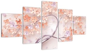 Obraz kwiatów drzewa koralowego - abstrakcja (125x70 cm)