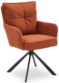 Sztruksowy rudy fotel obrotowy - Herry