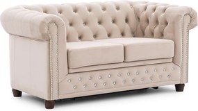 Beżowa aksamitna rozkładana sofa 148 cm York Blik – Ropez