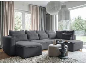 Ciemnoszary rozkładany narożnik (w kształcie litery "U") Homely Tommy – Miuform