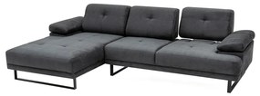 Ciemnoszara sofa narożna Artie Mustang, narożnik lewy