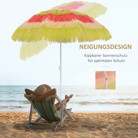 Outsunny Parasol Hawajski Plażowy Imprezowy Ogrodowy Ø160cm Kolorowy 4 Modele | Aosom PL