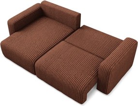 Sztruksowy rozkładany/ze schowkiem narożnik (lewostronny/z szezlongiem) w kolorze terakoty Kona – Makamii