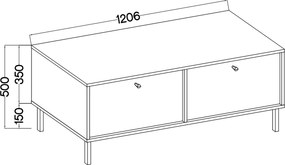 Szafka RTV stojąca TORINO 120,6 cm do Salonu pod Telewizor 2 Szuflady - Odcienie beżu