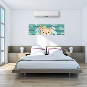 Obraz - Niedźwiadek w lesie (170x50 cm)