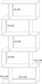 Nowoczesny regał na książki dąb kolonialny R0-D82