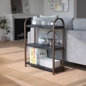 Czarny regał w dekorze orzecha 72x90 cm Bellwood – Umbra