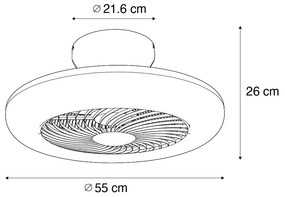 Wentylator sufitowy z lampą biały z LED i pilotem - ClimaDesignerski Oswietlenie wewnetrzne