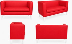 Sofa Monaco : Kolor nogi - Biała, Kolor tkaniny - EKO-SKÓRA - 15D, Typ tkaniny - Eko-skóra , Wysokość nogi - 15 cm