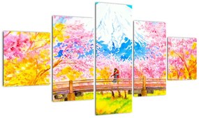 Obraz - Malowana para, akwarela (125x70 cm)
