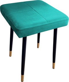 Taboret MAX tkanina Welur stelaż metalowy STOŁEK LOFT : Kolor nogi - Czano-złota stożek, Kolor tkaniny - VELVET - MG20, Typ tkaniny - Velvet