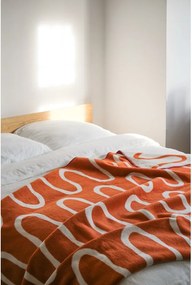 Pomarańczowy koc 150x200 cm Swirl – noo.ma